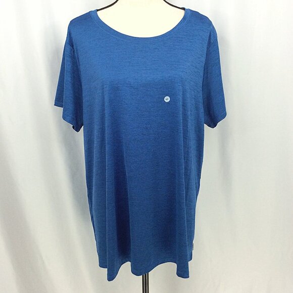 NWT Eddie Bauer Resolution T-Shirt Womens Plus Size 2X Blue Short Sleeve - Picture 1 of 8